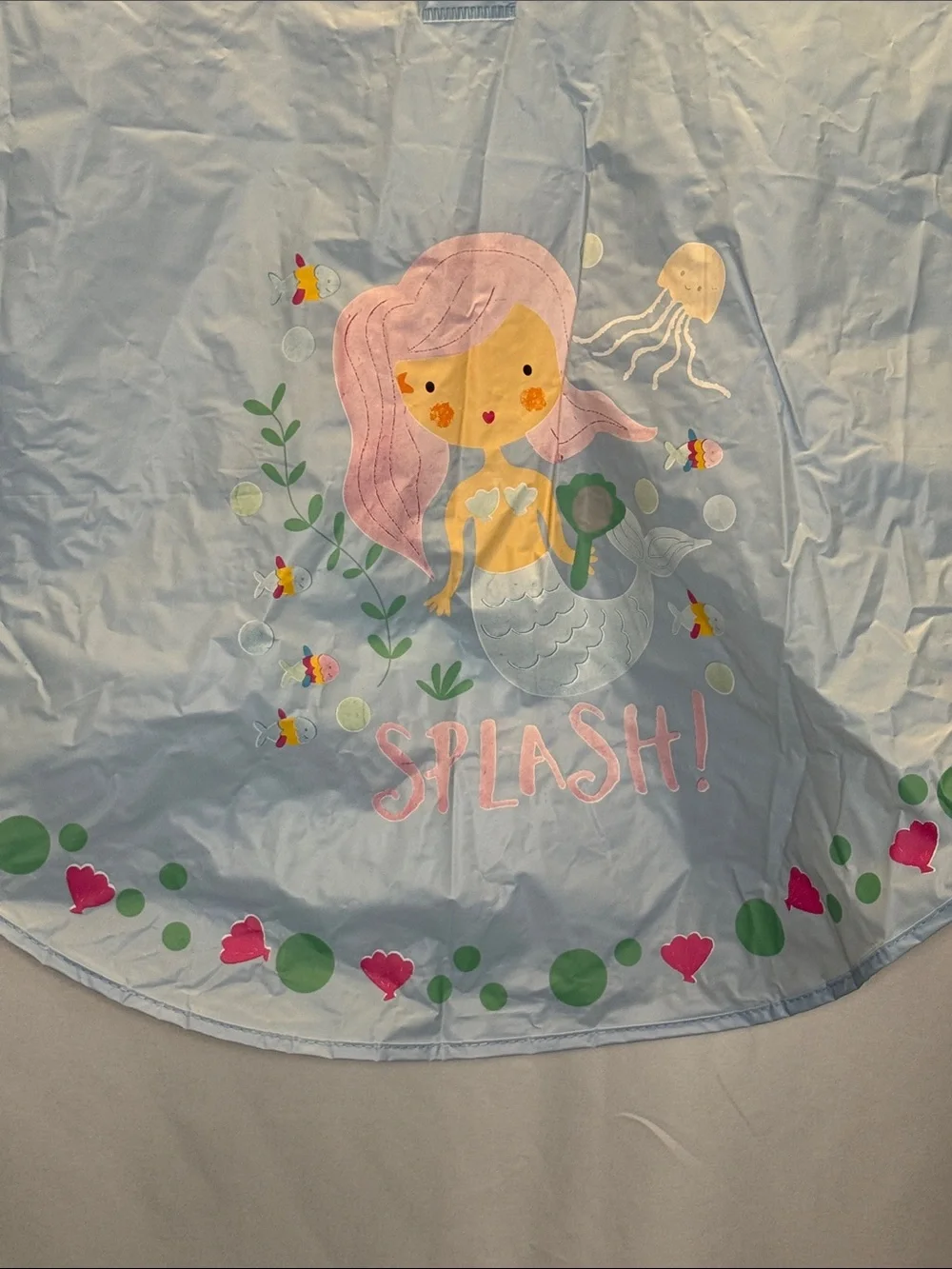 Kids Pink & Light Blue Mermaid Rain Poncho